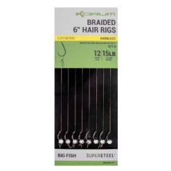 KORUM Big Fish Braided Hair Rigs - Barbless